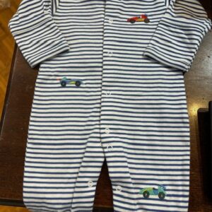 Race Car Striped Footie