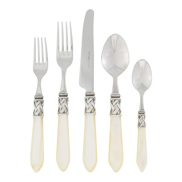 Aladdin Antique Finish Ivory 5 Piece Place Setting