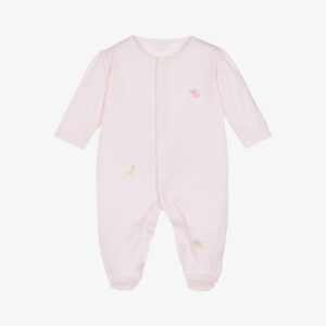 Stripe Footie w/ embroidered jungle animals