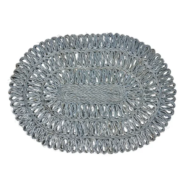 Chambray Straw Oval Loop Mat