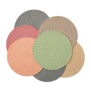 Mat Round Green Tweed