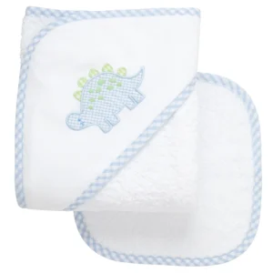 Blue Dino hooded towel