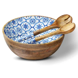 Blue Tile 12" Bowl and Servers