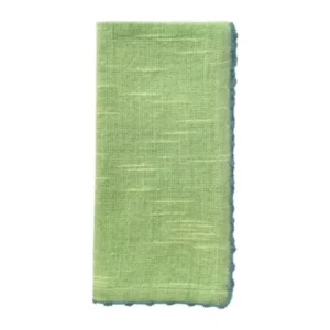 Green Napkin with Pale Blue Trim