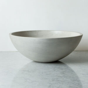 White Pearl 18" Round Wooden Bowl