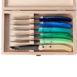 Berlingot Set 6 Steak Knives Mixed Blue/Greens