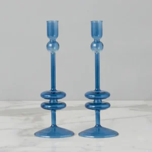 Medium Sapphire Candlestick Pair