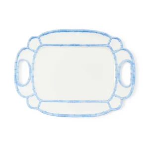 French Blue Bamboo Serving Tray