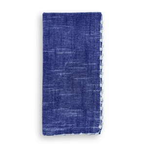 Navy Napkin with White Knot Edge
