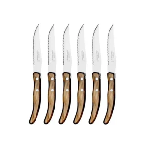 Set of 6 Steak Knives Brown