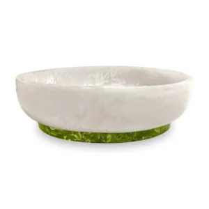 Rio Resin Large Oval Bowl with Green Base