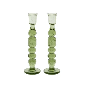 Provence Green 9" Candlestick Pair
