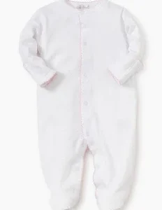 White Footie pink trim